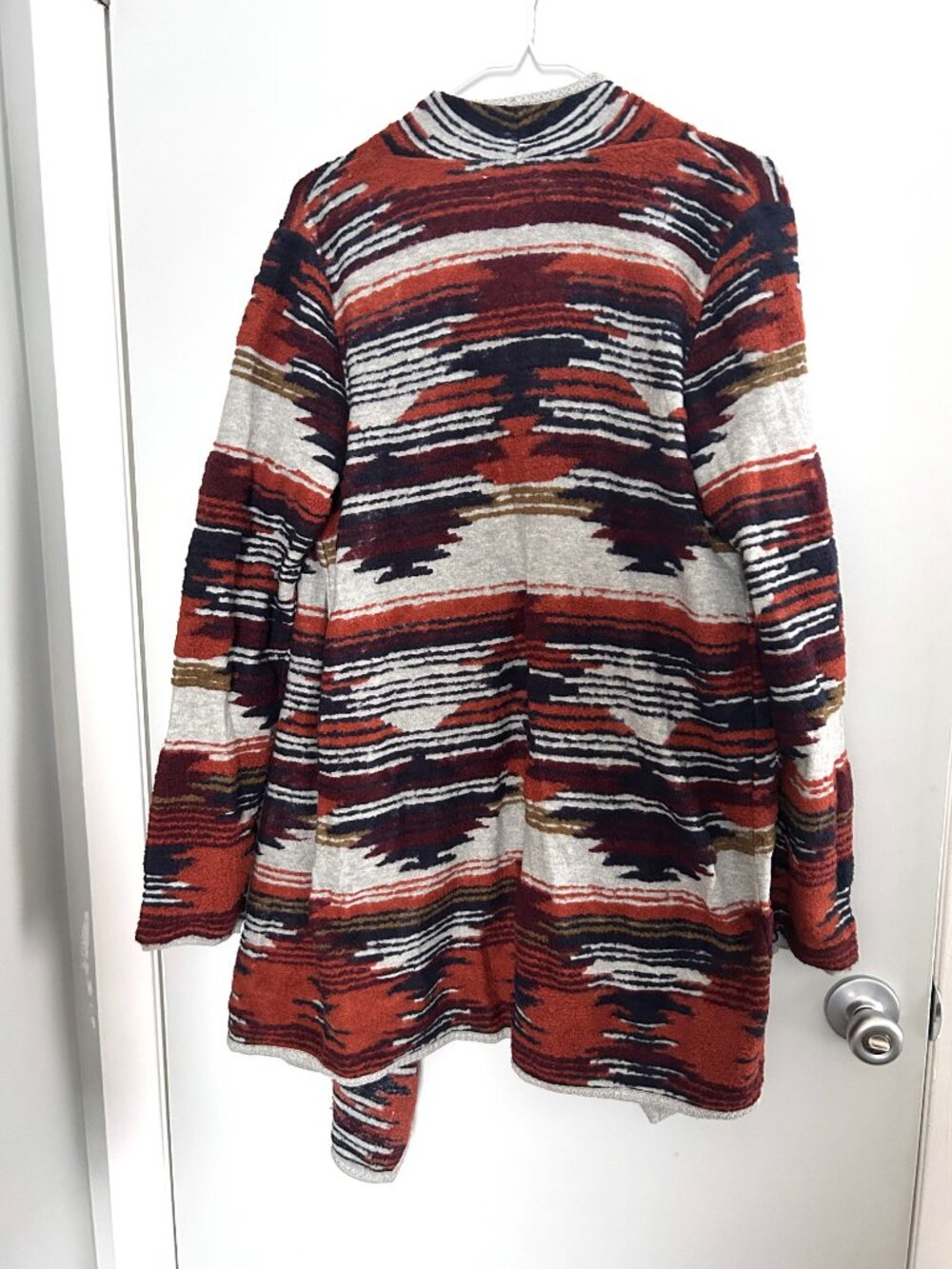 Lucky Brand Southwestern Print Open Front Cardigan Size XL Boho Waterfall Drape - Picture 4 of 8